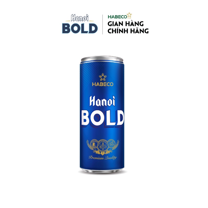 HỎA TỐC HÀ NỘI - Thùng 24 lon Bia Hanoi BOLD - HABECO (330ml/lon)