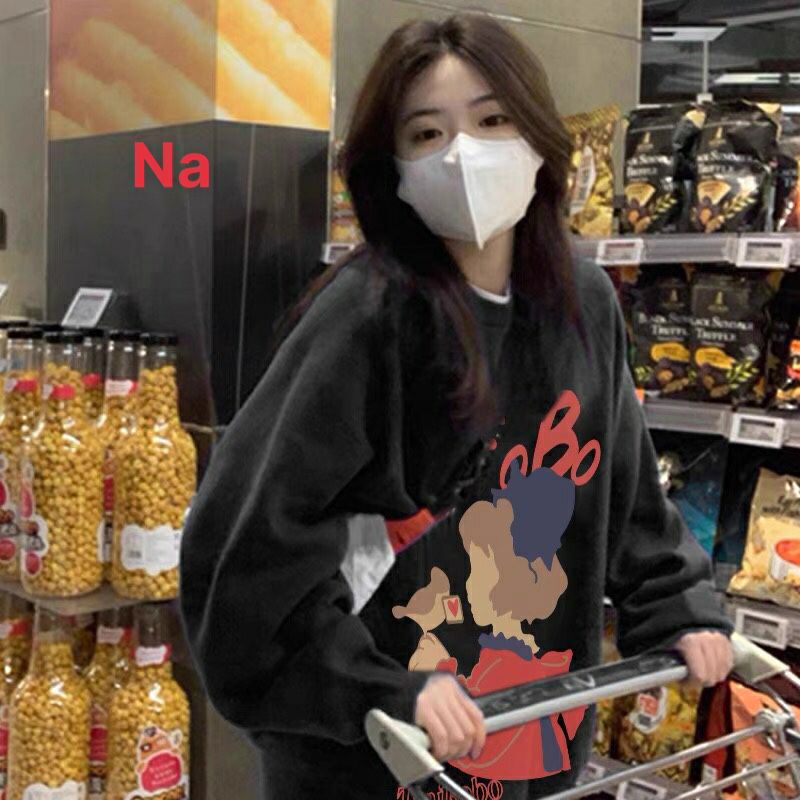 Áo Sweater cổ tròn dài tay SF Bo thun hoodie form rộng UlzzangChất nỉ chân cua đẹp Không Bai xù Trend Free Ship