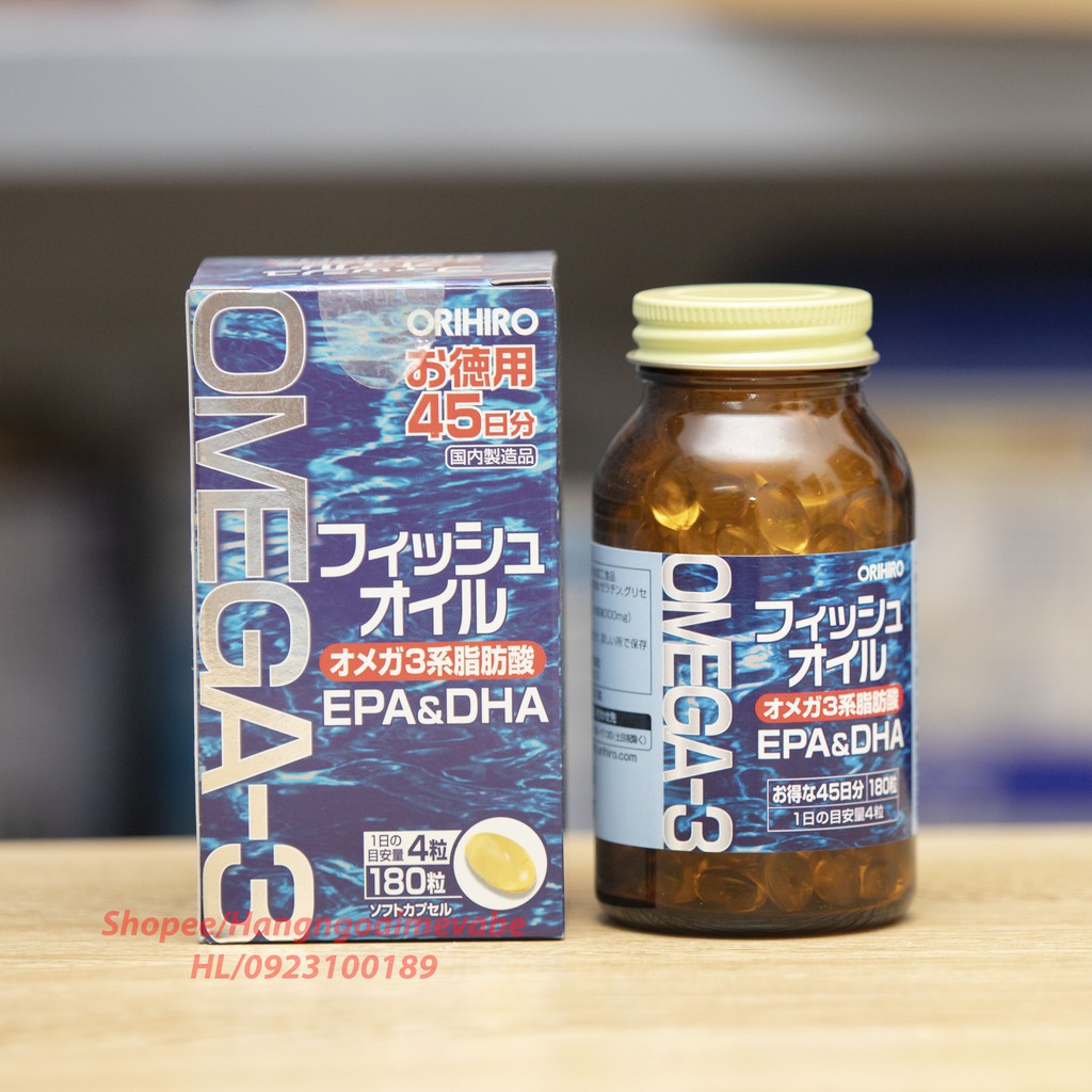 [Mã 66FMCGSALE hoàn 8% xu đơn 500K] Viên dầu cá omega 3 orihiro fish oil Nhật Bản, dầu cá omega 3 orihiro Nhật Bản