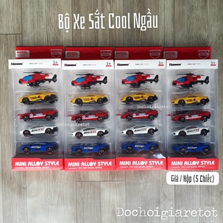 Bộ 5 Xe Sắt Die Cast Mini Đua Đồ Chơi Cho Bé (Ảnh thật)