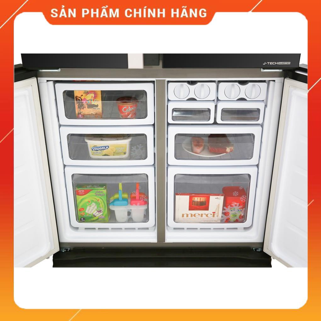 [ VẬN CHUYỂN MIỄN PHÍ KHU VỰC HÀ NỘI ] Tủ lạnh Sharp 4 cánh màu gương đen SJ-FX688VG-BK - [ Bmart247 ]