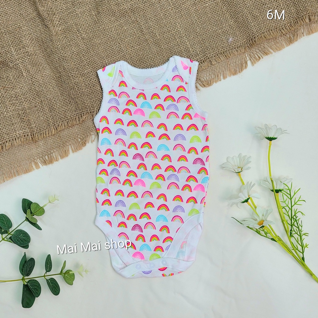(Chọn màu- Đủ size Body chip ba lỗ cotton cho bé 3-13kg (3M,6M,9M,12M,18M,24M)- From nhỏ- Chất cotton mỏng mát