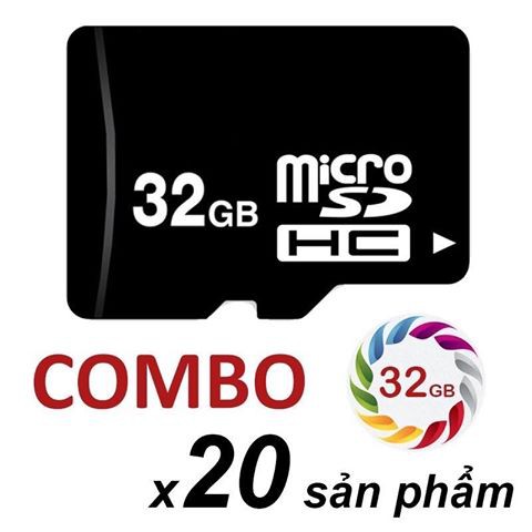 [Sỉ combo] 20 thẻ nhớ MicroSD 32G Class10 - Dùng cho điện thoại, Camera...