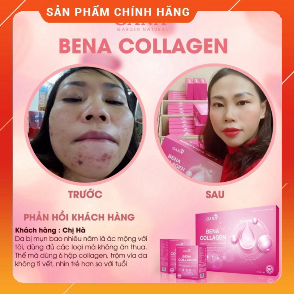 [FREESHIP] (Hàng chính hãng) Bena Collagen Hộp 15 Gói - Giúp Chống Lại Quá Trình Lão Hoá, Giúp Da Trắng- Căng Bóng