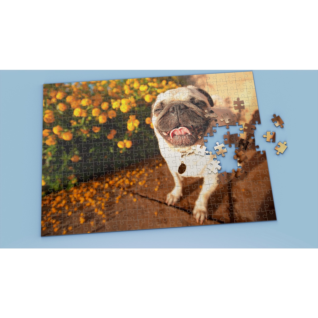 Tranh ghép hình PUG - Mẫu 4 - Nhận in theo yêu cầu