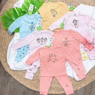 Bộ quần áo dài tay cài vai peptit Lullaby cao cấp, bộ peptit bé trai, bé gái