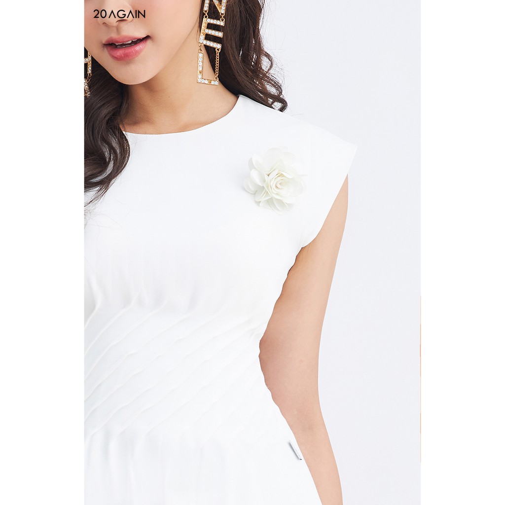 Đầm xòe chiết eo 20AGAIN DEA1200, đầm công sở thanh lịch, tôn dáng | BigBuy360 - bigbuy360.vn