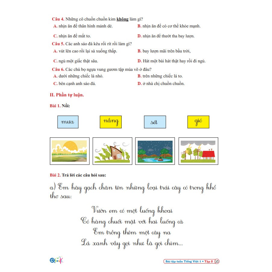 Sách - Bài Tập Tuần Tiếng Việt 1 - Cánh Diều - Tập 2