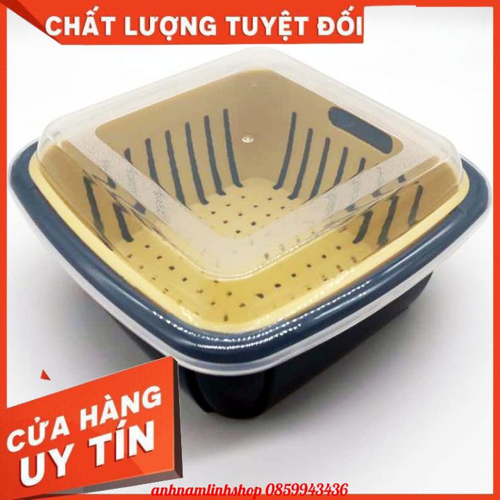 Bộ Rổ Nhựa Kèm Chậu Có Nắp Đậy | BigBuy360 - bigbuy360.vn
