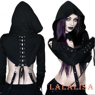 Áo Hoodie Lửng Phong Cách Gothic Quyến Rũ