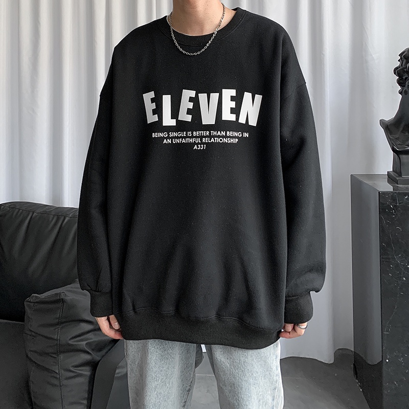 Áo Hoodie Tay Dài Cổ Tròn Dáng Rộng Thời Trang Xuân Thu Cho Nam 2021