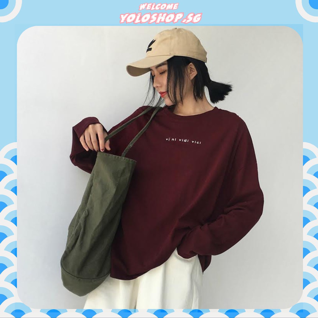 Áo Thun Tay Dài Unisex VINI Form Rộnng Thu Đông