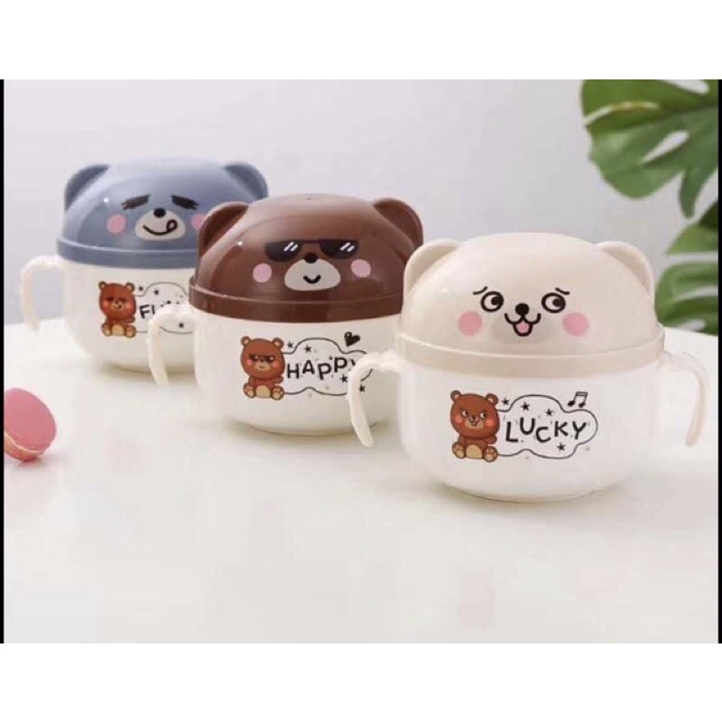 Bát úp mì ruột innox hình gấu.
