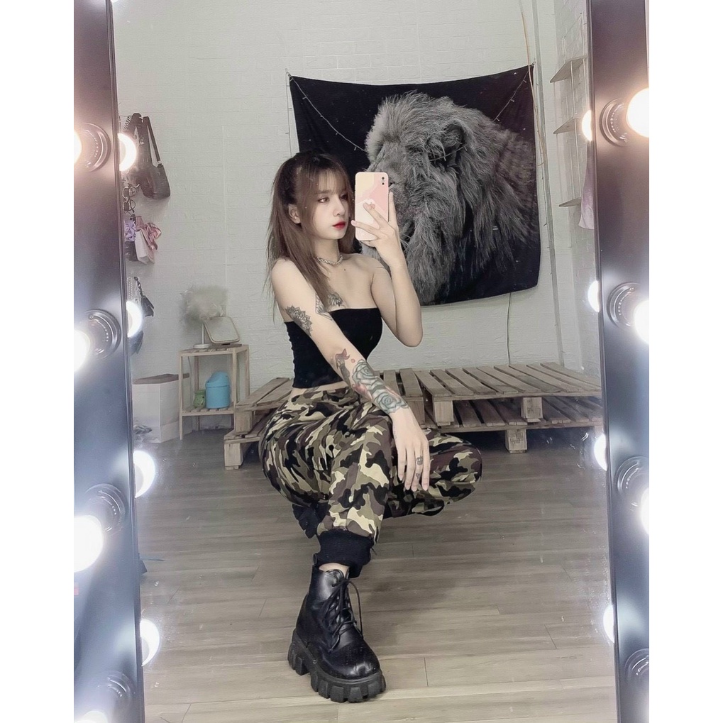siêu hot quần lính màu rằn họa tiết xinh xắn