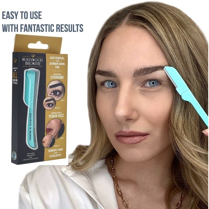 Hollywood Bronzer ✨ Dao cạo chân mày bằng thép không gỉ Dermaplaning Blade Made of German Stainless Steel Turquoise