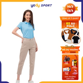 Quần khaki nữ YODY cạp cao, quần jean co dãn, ống ôm tôn dáng QJN3072