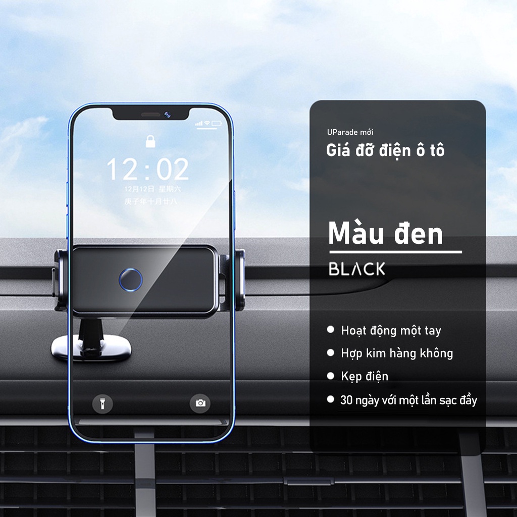 Giá Đỡ Kẹp Điện Thoại Ô Tô giá đỡ điện thoại trên ô tô cảm ứng cao cấp xoay 360 độ kẹp tự động