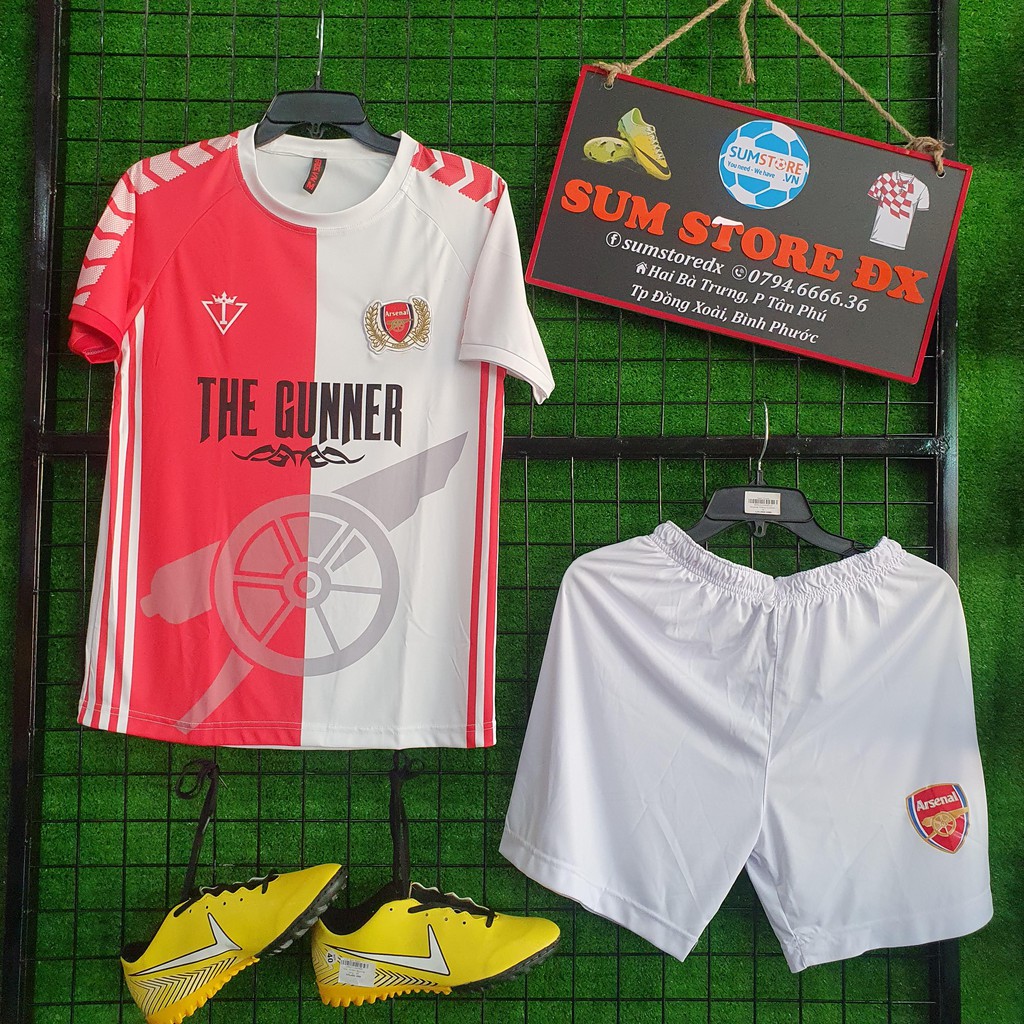 Ar senal Trắng Gunner - Áo Bóng Đá Thun Thái Lạnh Cao Cấp