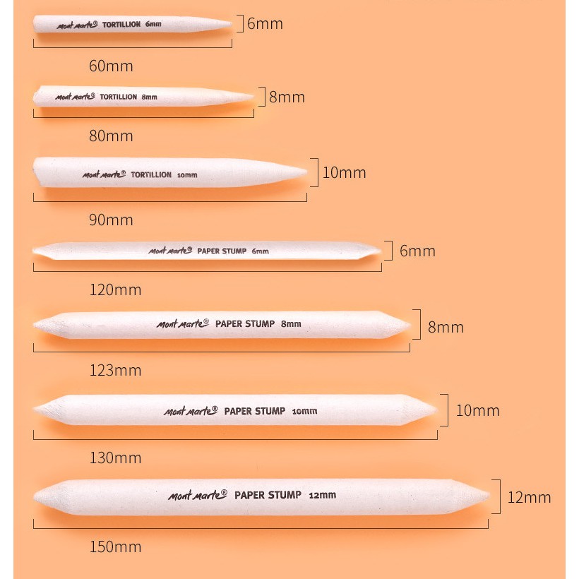 Bộ Di chì MONT MARTE Pastel &amp; Charcoal Blenders (7 cây)