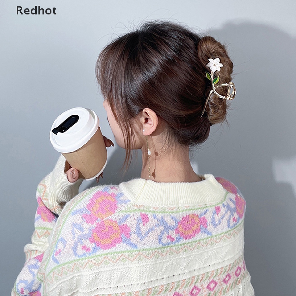 &lt; Redhot &gt; Kẹp Tóc Hình Hoa Trà Bằng Kim Loại Thanh Lịch Đang Giảm Giá