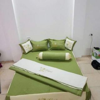 Set bộ chăn ga satin poly mùa cưới 7 món