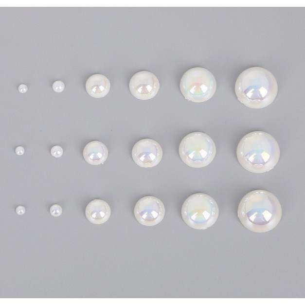 Hạt ngọc trai giả 3mm-14mm màu ngà dùng để trang trí móng nghệ thuật/ tiệc cưới/ đồ thủ công