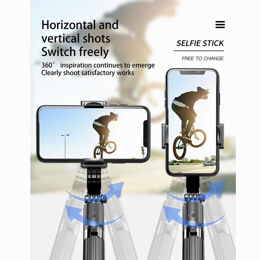 Tay Cầm Chống Rung Điện Tử Gimbal Stabilizer L08 Bluetooth có 3 chân đỡ cho Điện thoại quay video, chụp ảnh Selfie