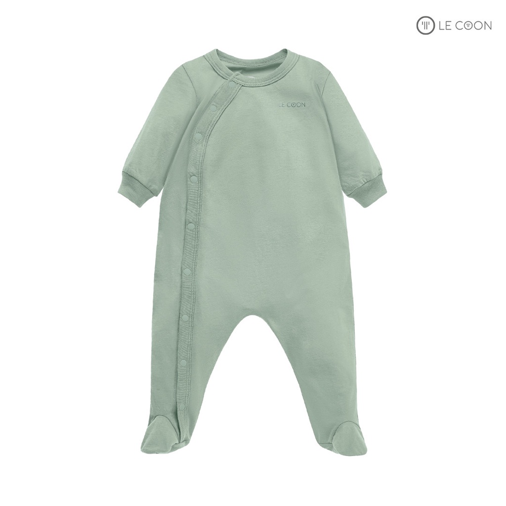 Bộ Bodysuit cúc bấm vạt chéo liền tất Le Coon cho bé trai bé gái ( LC0880 )