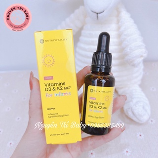 Vitamin D3K2 (MK7) của Nutrivitality từ Anh Quốc 30ml
