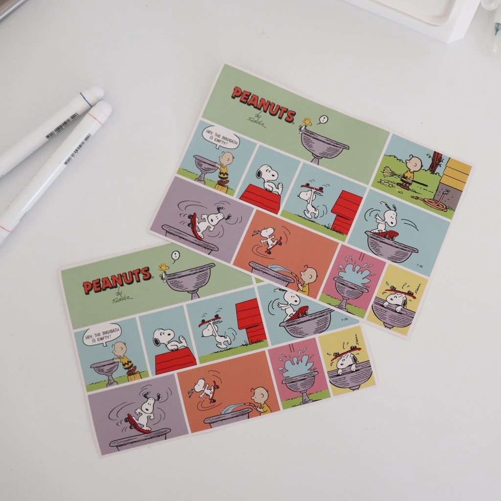 Nhãn dán hình Snoopy hoạt hình dễ thương dùng để trang trí