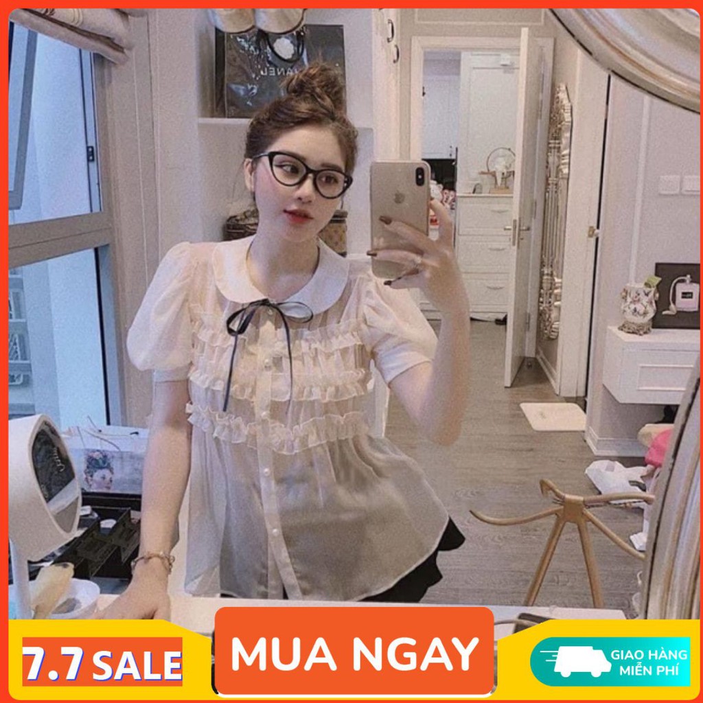 [HÀNG MỚI VỀ] Áo sơmi nữ cổ sen kiểu đẹp, chất liệu voan tơ cúc ngọc, hàng cao cấp, giao hàng nhanh, freeship