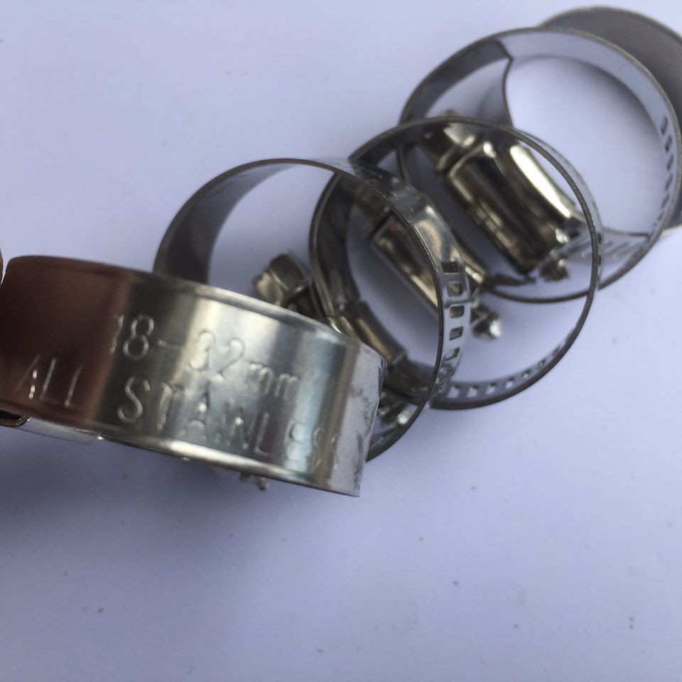 5 chiếc đai xiết inox (18mm- 32mm) cổ dê- vòng đai xiết inox dùng xiết ống 18mm- 32mm