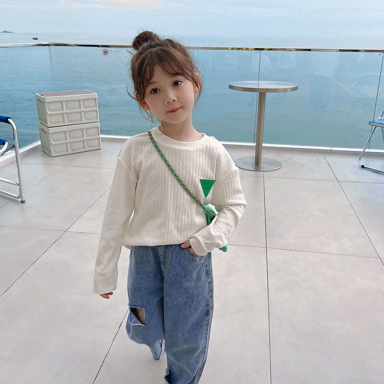 Áo Thun Tay Dài Thời Trang Xuân Thu Dễ Phối Đồ Cho Bé Gái