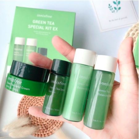 Set dưỡng da, Set dưỡng da mini Innisfree  Green Tea gồm 4 sản phẩm chuẩn AUTH