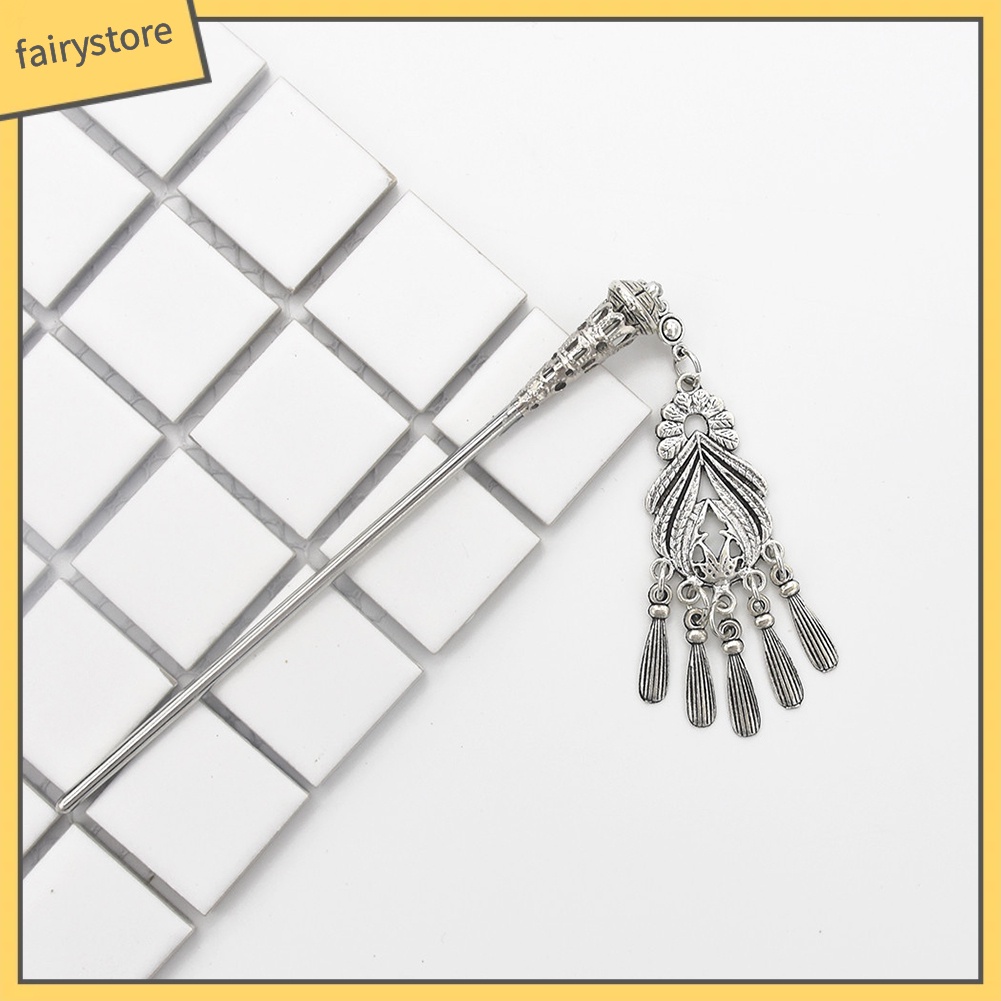 Trâm cài tóc hình hoa phối tua rua kiểu dáng cổ điển cho nữ