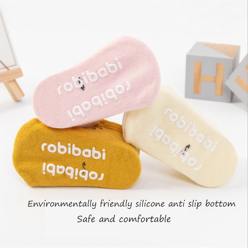Vớ thuyền cotton mềm mại co giãn chống trượt in hình hoạt hình cho trẻ sơ sinh