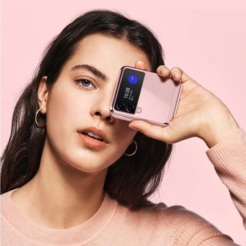 Ốp Điện Thoại Cứng Trong Suốt Mạ Điện Sang Trọng Cho Samsung Galaxy Z Flip 4 5G Galaxy Z Flip 3
