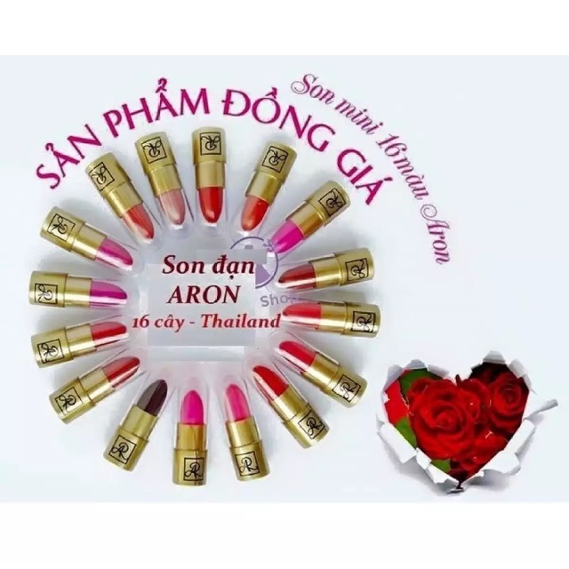 Bộ 16 son môi mẫu thử Aron Intrend lipstick 5 g ( thái lan )