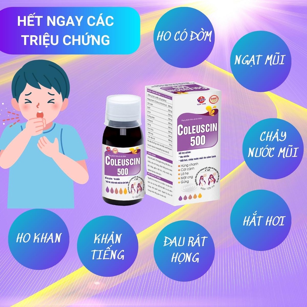 Siro ho cho bé, siro ho, tiêu đờm,giải cảm Coleuscin