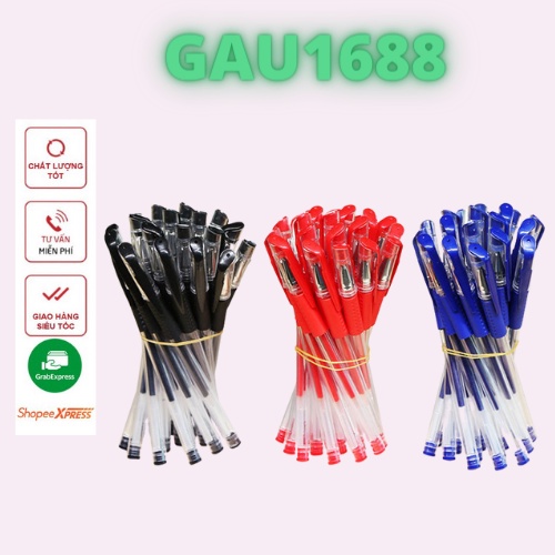 Bút bi mực nước 3 màu ngòi thân trơn GAU1688