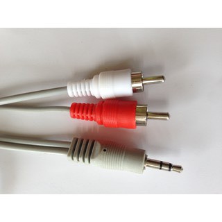 Dây 3.5 ra 2 đầu av bông sen loại 1 mét 5,3 mét ,5 mét,10 mét tốt - dây 3.5 ra 2 đầu av màu xám