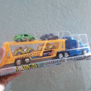 Hộp đồ chơi xe container chở 4 xe ôtô