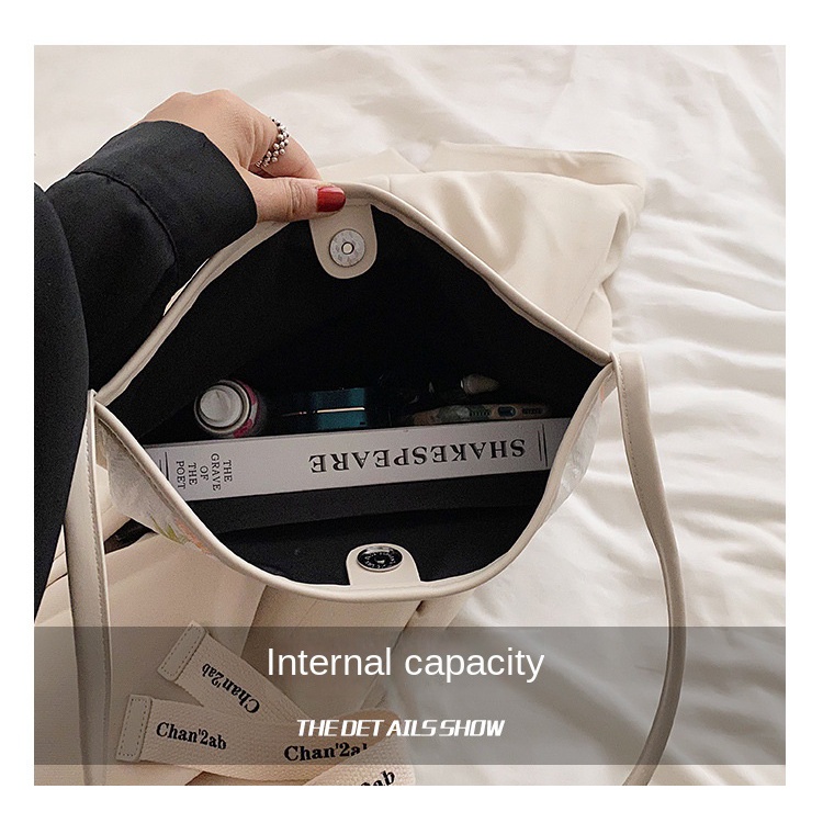 Túi Đeo Vai Vải Canvas Cỡ Lớn 2022 Họa Tiết Hoa Tulip Phong Cách Hàn Quốc Thời Trang Cho Nữ