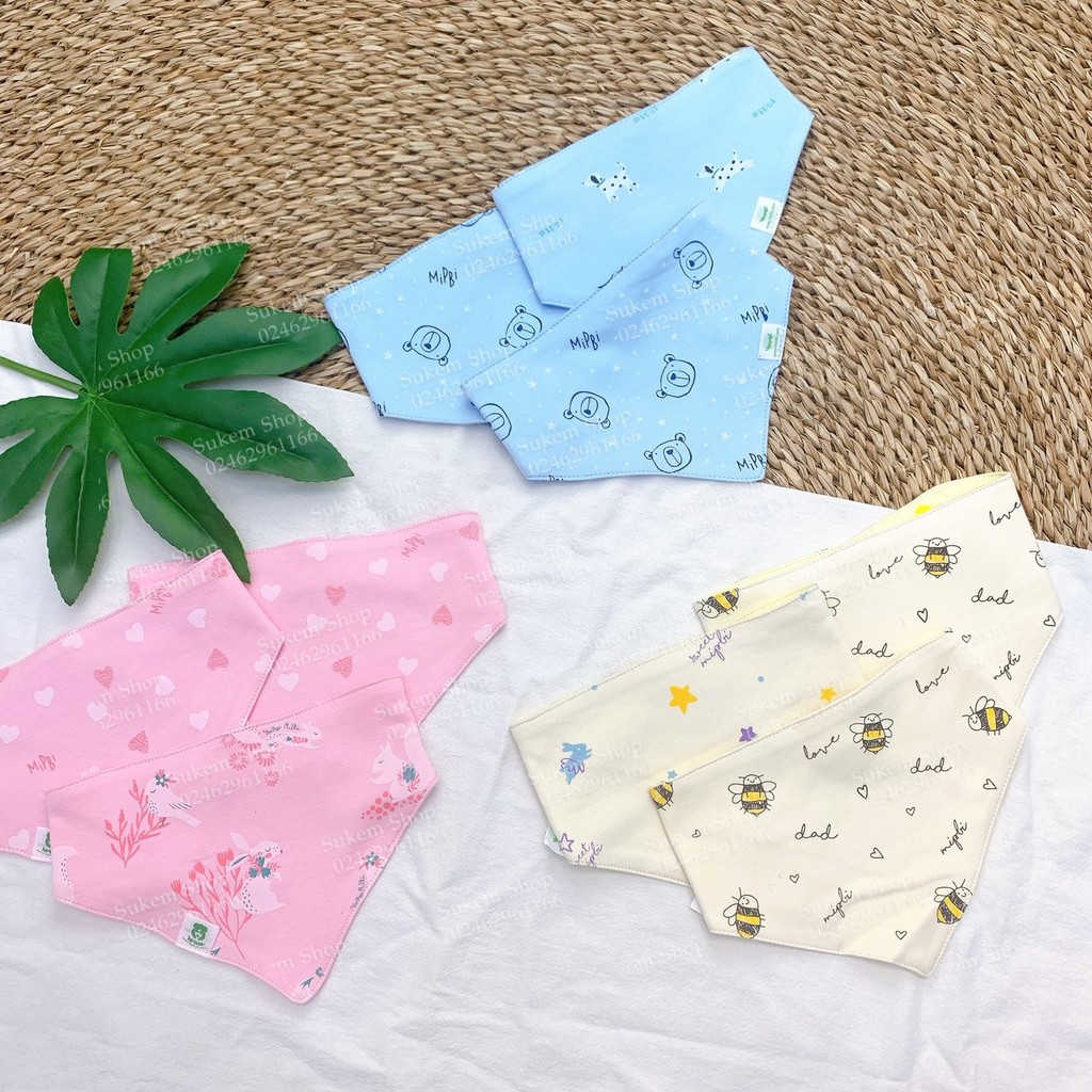 Yếm Tam Giác MIPBI- Set 3c 100% Cotton