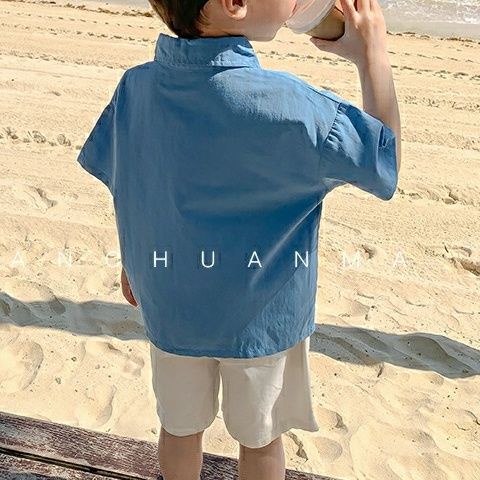 Áo Sơ Mi Mỏng Mùa Hè Tay Cộc Phong Cách Nhật Bản Mới 2022 Cho Bé Trai