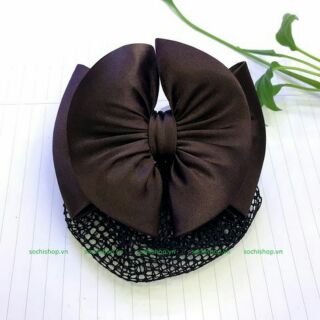Kẹp búi lưới công sở nơ quạt
