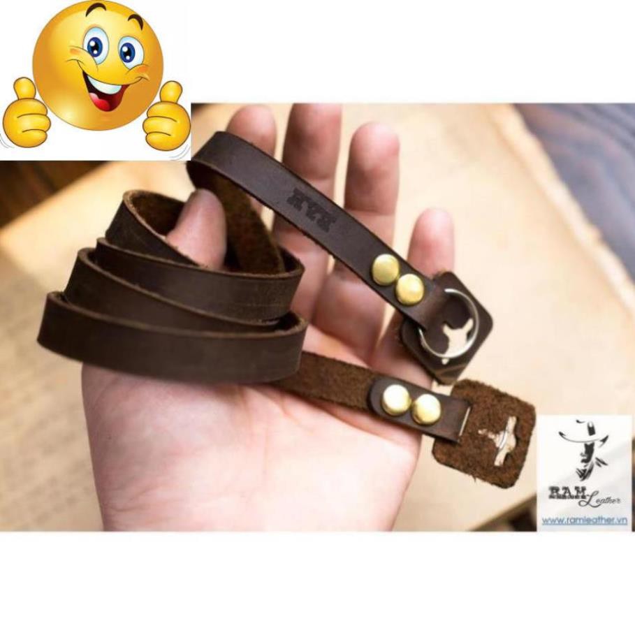 DÂY MÁY ẢNH DA BÒ SÁP ĐINH TÁN CỰC CHẤT VINTAGE - RAM A2 SN - CHÍNH HÃNG RAM LEATHER .