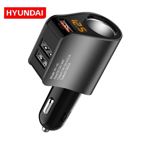 Tẩu Sạc ô tô QC 3.0 - Tẩu chia sạc chính hãng Hyundai HY-10 dùng được cho mọi loại xe