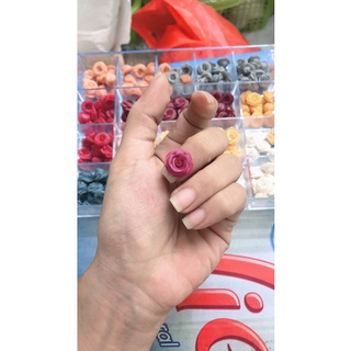 Hoa bột nail,hoa hồng bột gắn móng(ib chọn mầu)