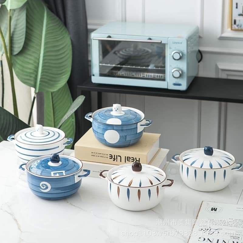 Tô sứ úp mì, bát úp mì, đựng canh size 21 họa tiết phong cách Nhật